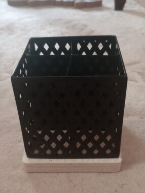 NWT TARGET Black Lattice 4-Compartment Desk Organizer